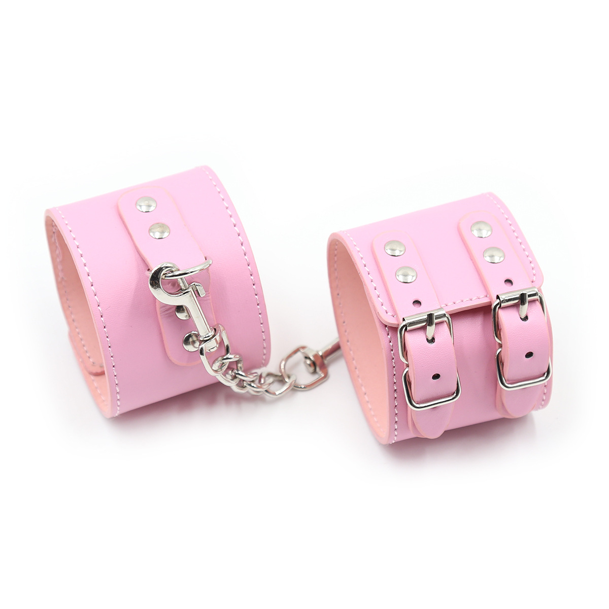 (image for) Pin Buckle Double Belt Wrist & Ankle Restraints Cuffs