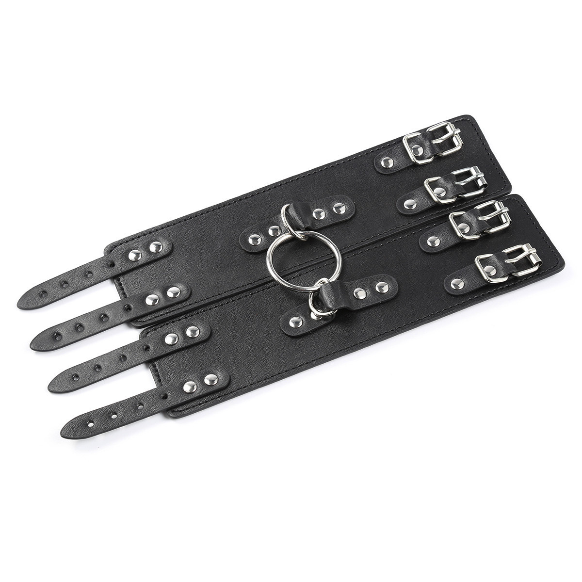 (image for) Pin Buckle Double Belt Wrist & Ankle Restraints Cuffs