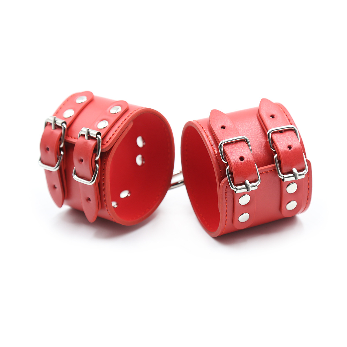 (image for) Pin Buckle Double Belt Wrist & Ankle Restraints Cuffs