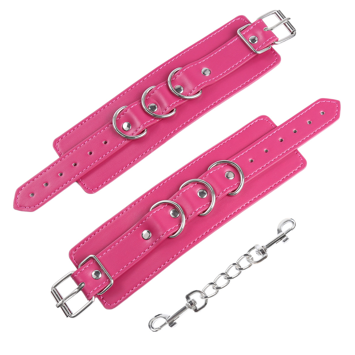 (image for) Three D Ring Pin Buckle Wrist and Ankle Cuffs