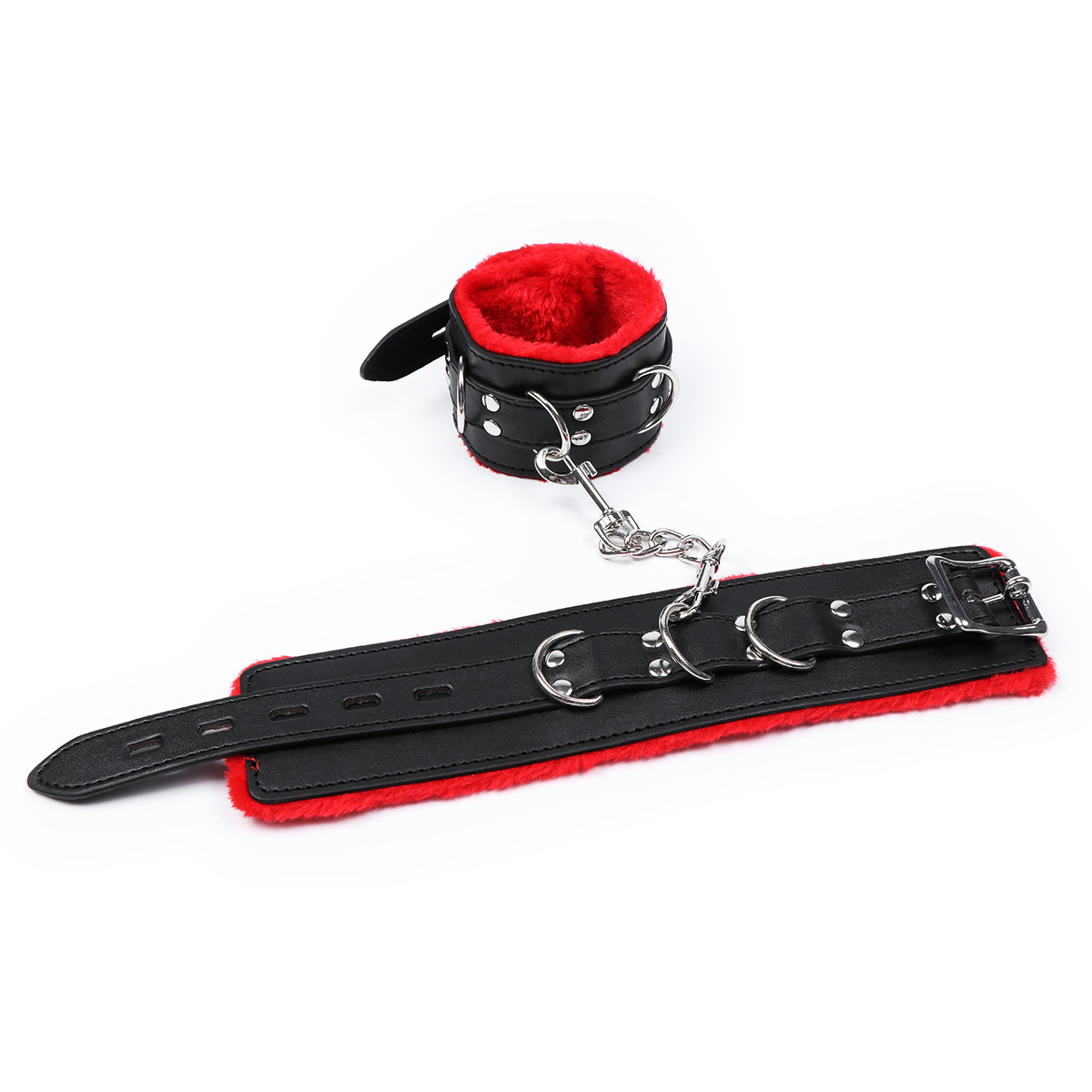 (image for) Red & Black Plush Wrist / Ankle Cuffs
