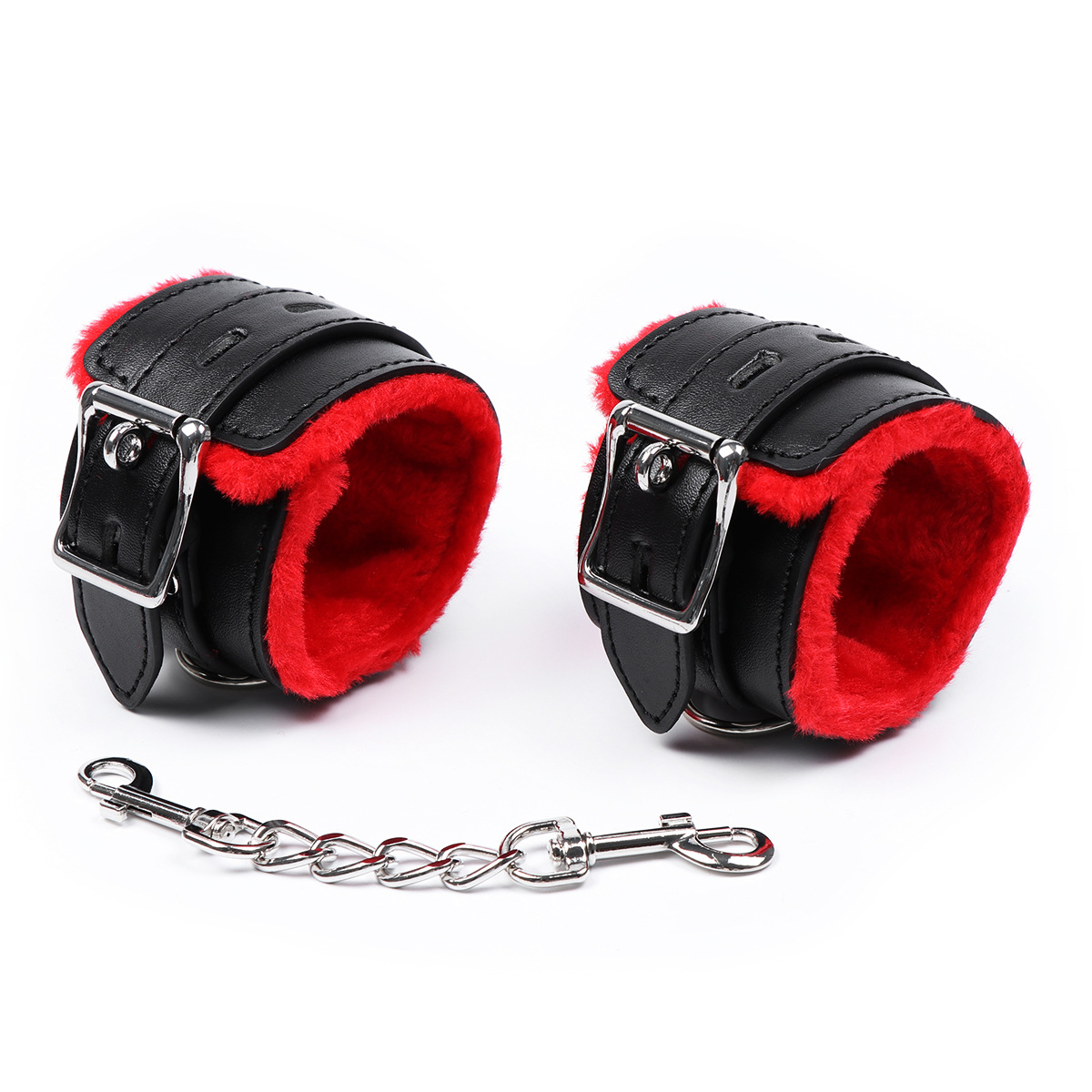 (image for) Red & Black Plush Wrist / Ankle Cuffs