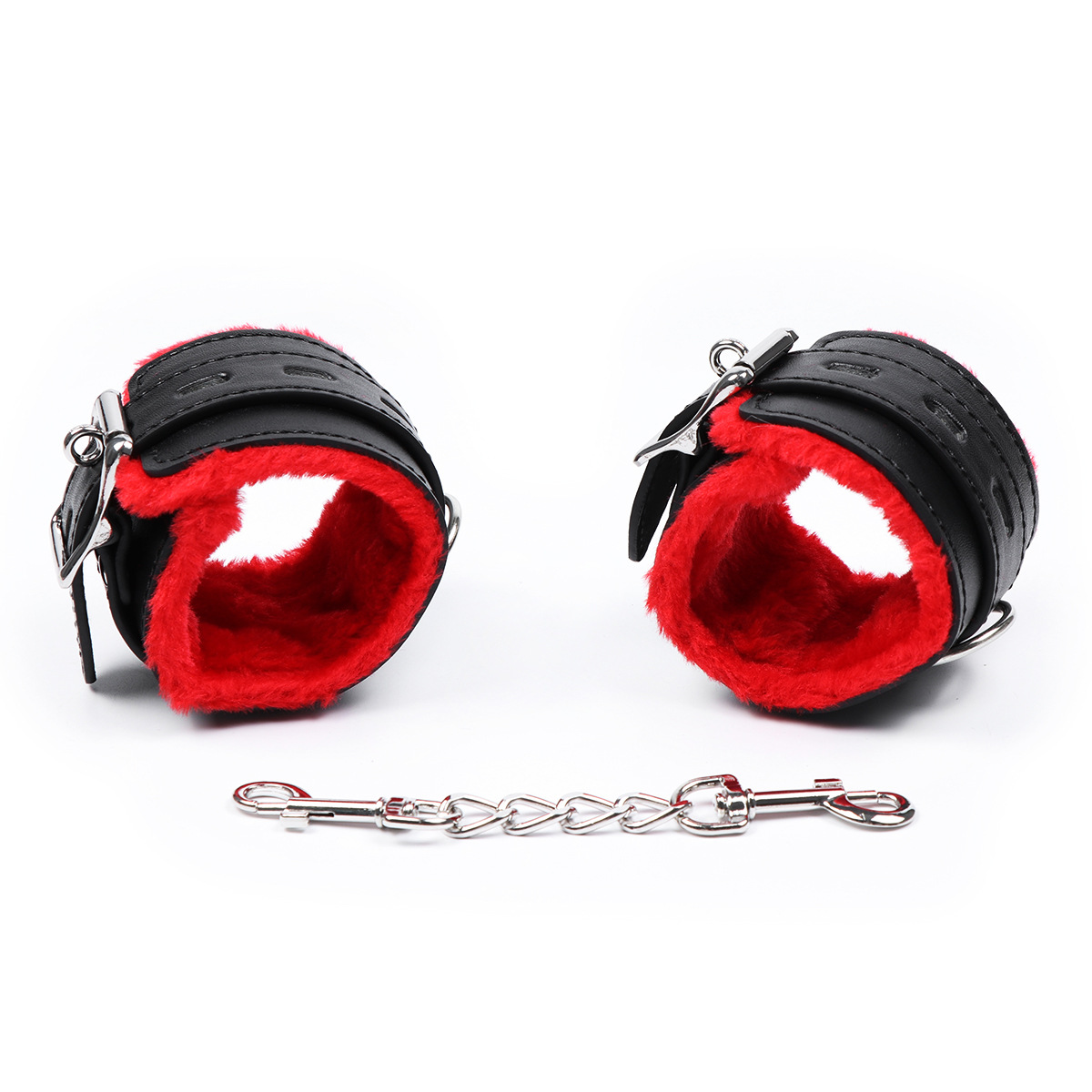 (image for) Red & Black Plush Wrist / Ankle Cuffs