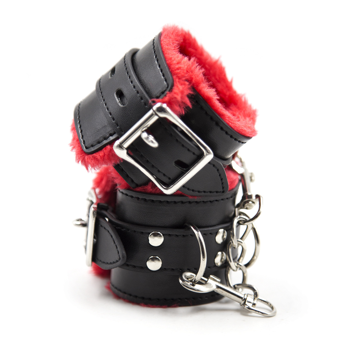 (image for) Red & Black Plush Wrist / Ankle Cuffs