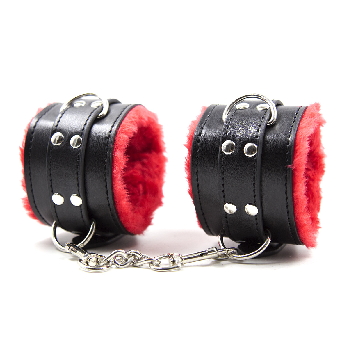 (image for) Red & Black Plush Wrist / Ankle Cuffs