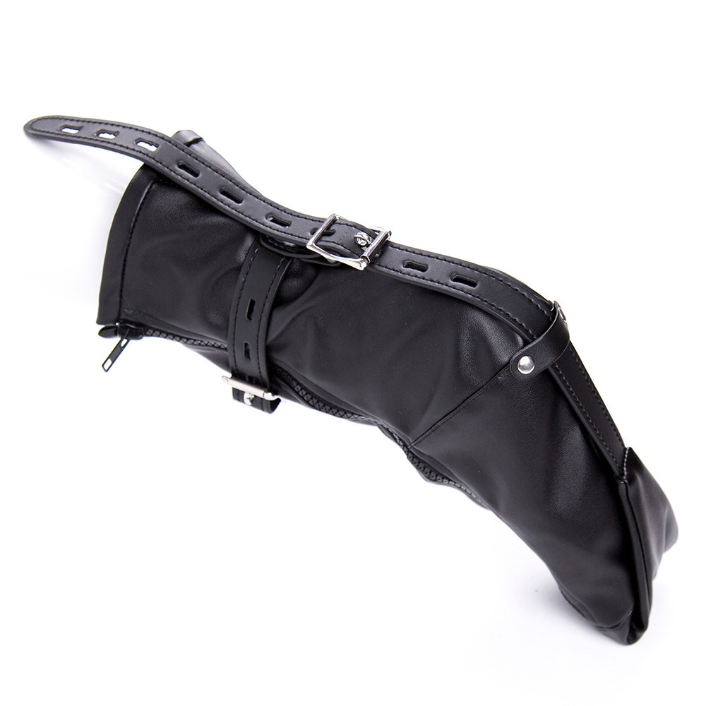 (image for) Black Soft Leather Foot Bondage Booties
