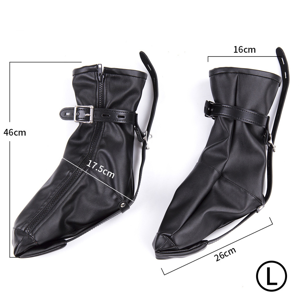 (image for) Black Soft Leather Foot Bondage Booties