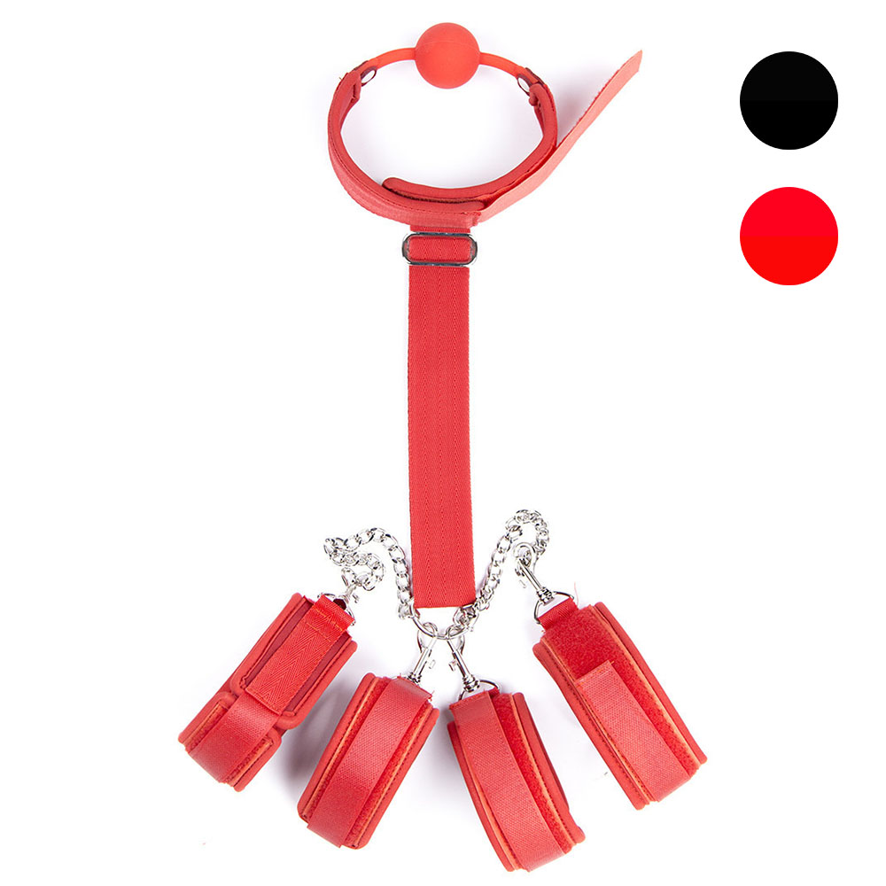 Silicone Gag Collar With Cuffs