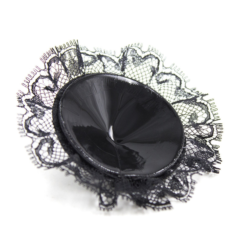 (image for) Black Nipple Pasties with Lace Overlay