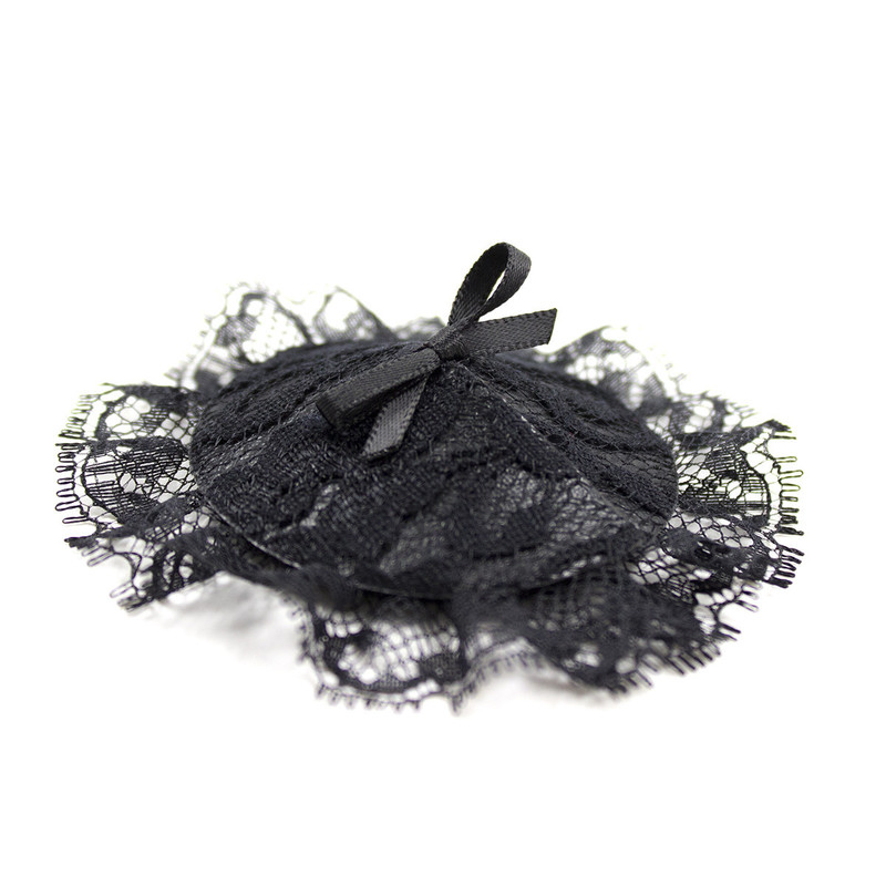 (image for) Black Nipple Pasties with Lace Overlay