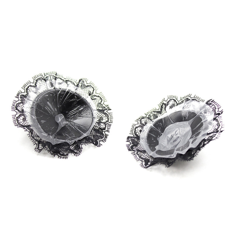 (image for) Black Nipple Pasties with Lace Overlay