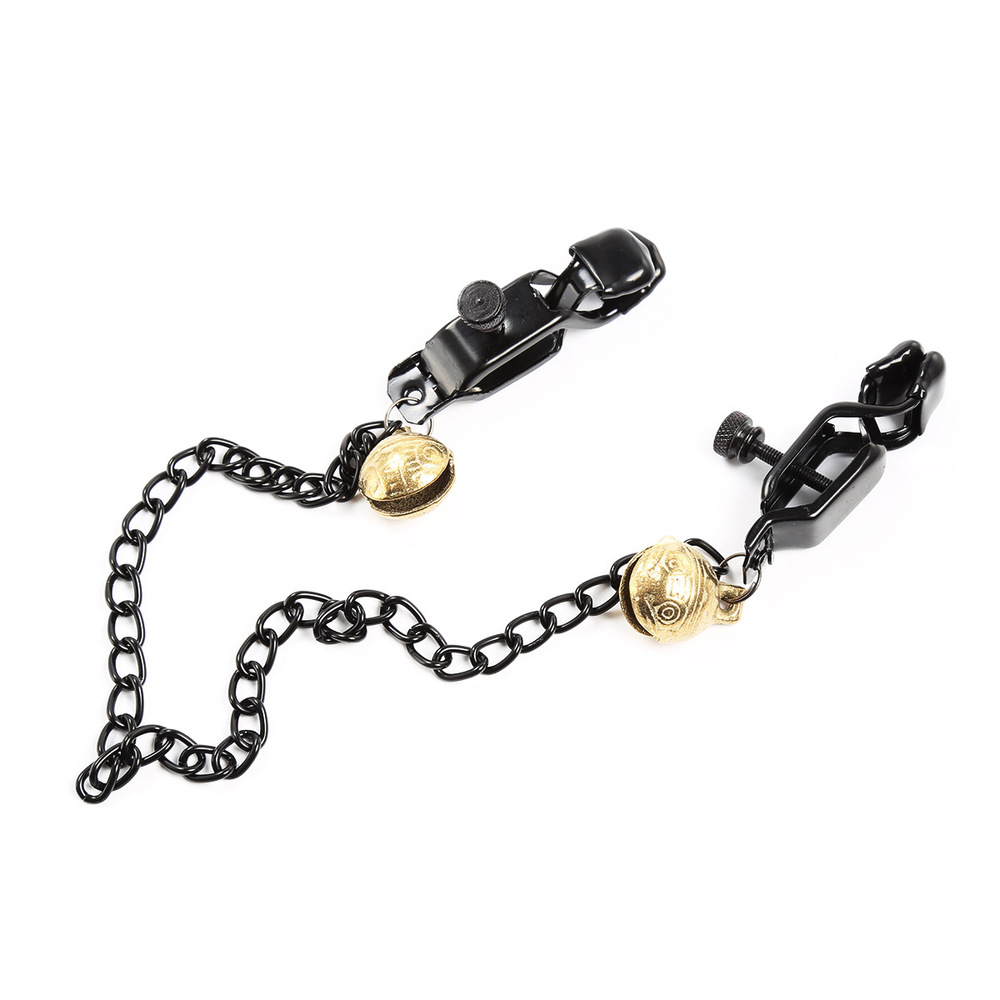 (image for) Unisex Alligator Nipple Clamps With Bell And Chain