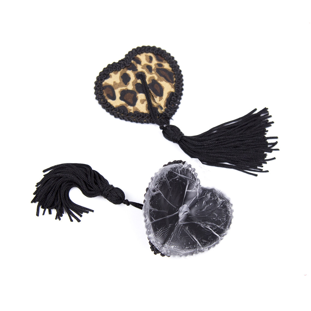 (image for) Black Tassel Leopard Pasties Nipple Covers