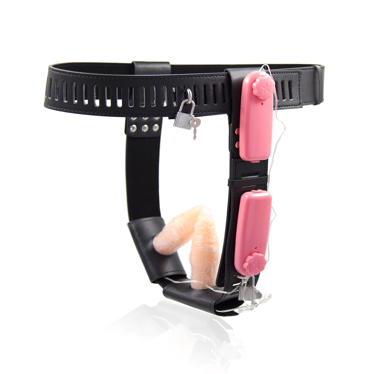 (image for) Female Chastity Belt With Double Vibration Plug