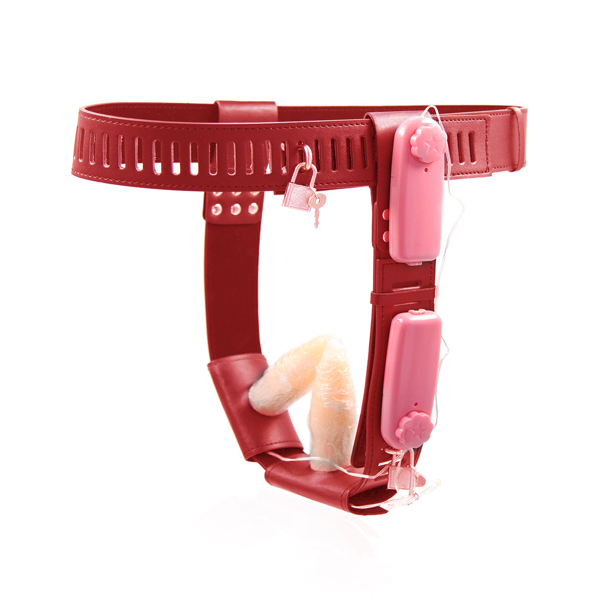 (image for) Female Chastity Belt With Double Vibration Plug