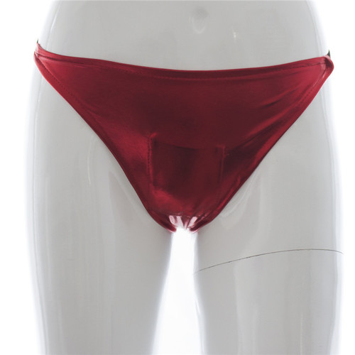 Patent Leather Sexy Panty With Love Egg Bag