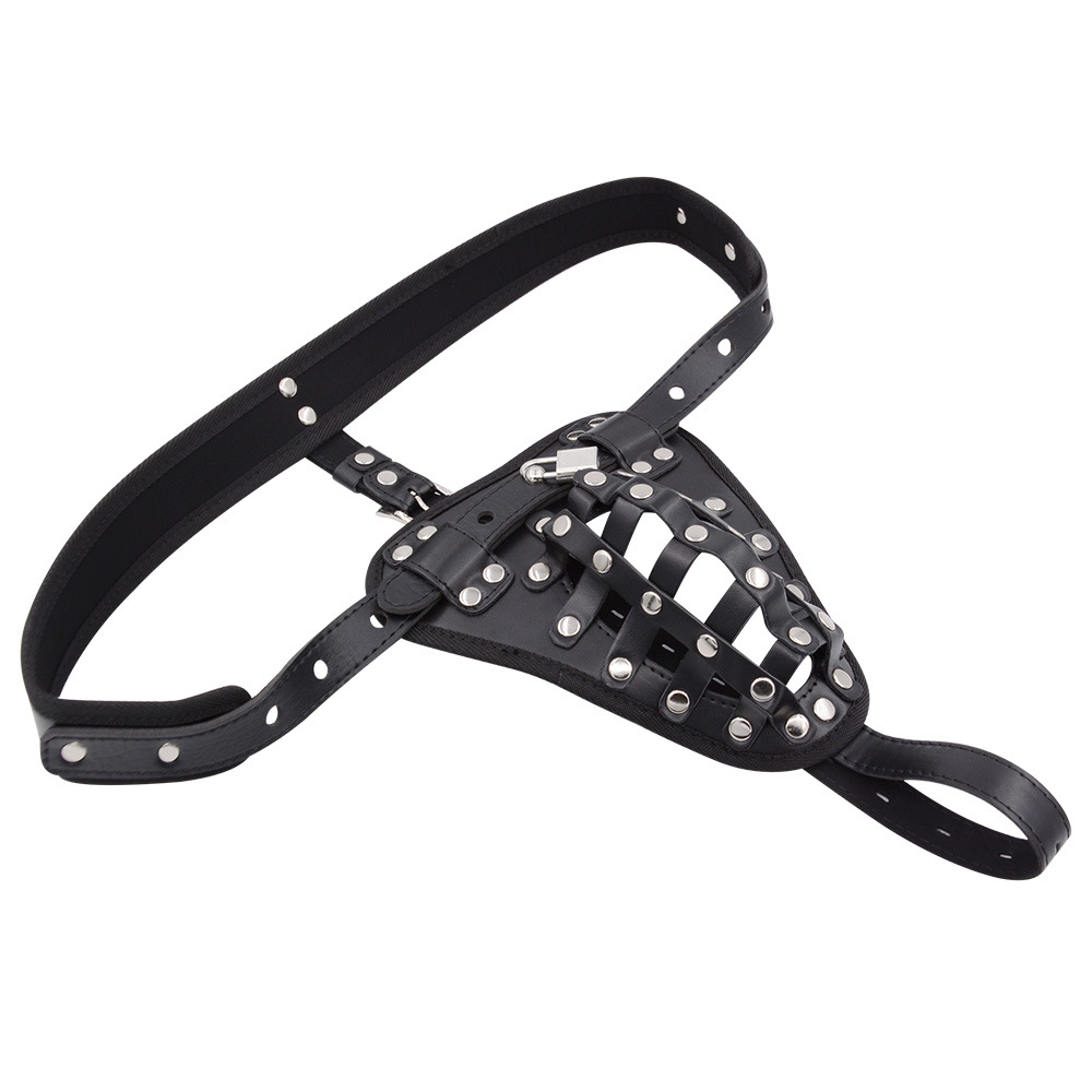 (image for) Leather Male Chastity Belt - Hemming