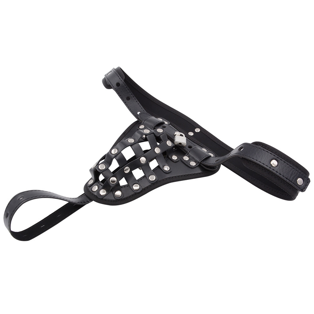(image for) Leather Male Chastity Belt - Hemming