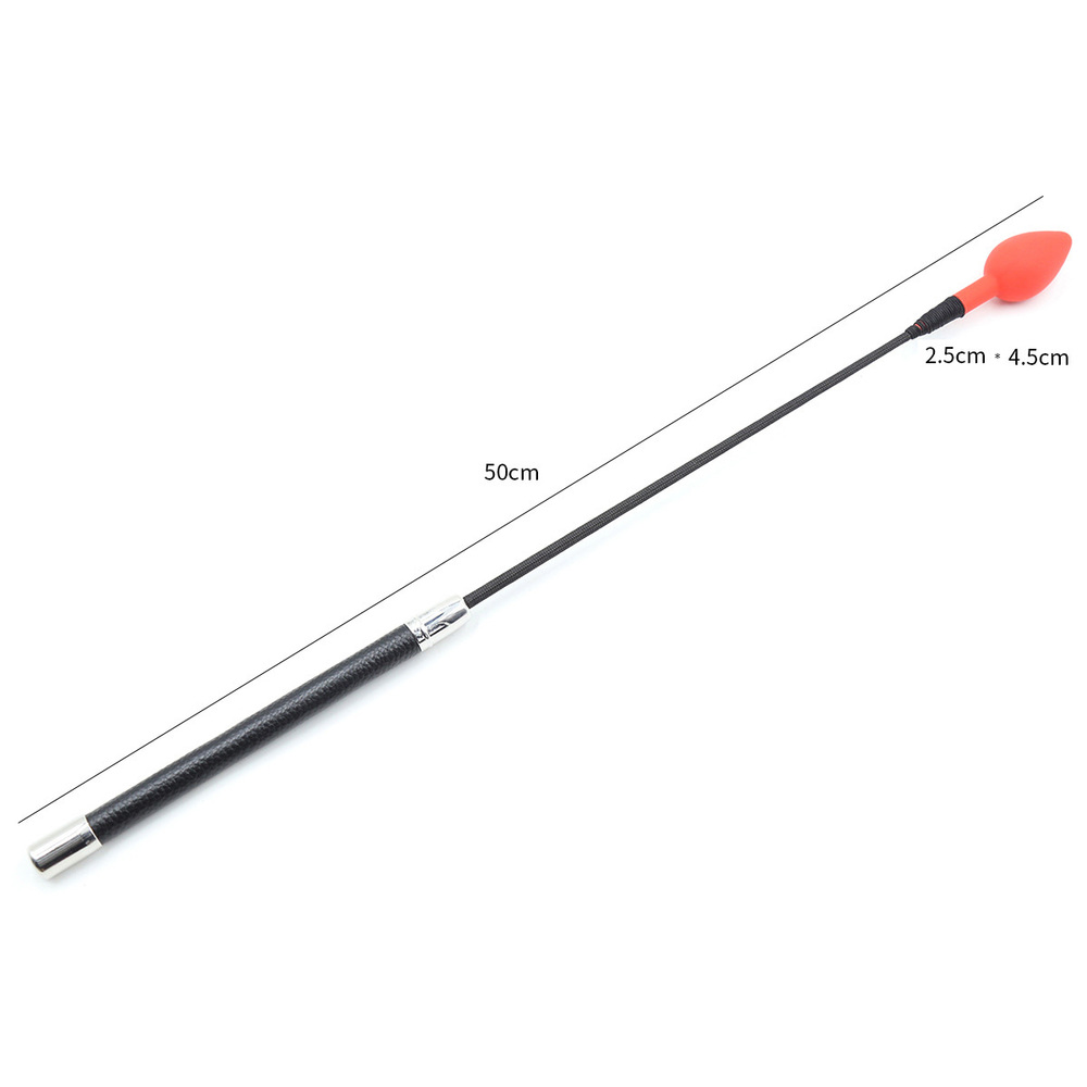 (image for) Red Silicone Heart Riding Crop