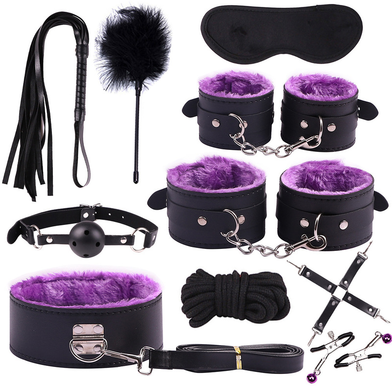 (image for) Double Color Plush Bondage Kit - 10 Pcs