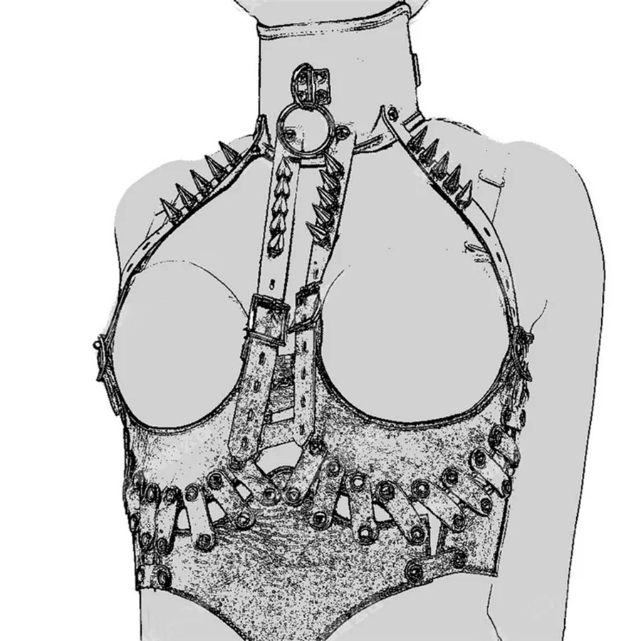 (image for) Adjustable Queen PU Leather Costume Bondage Harness