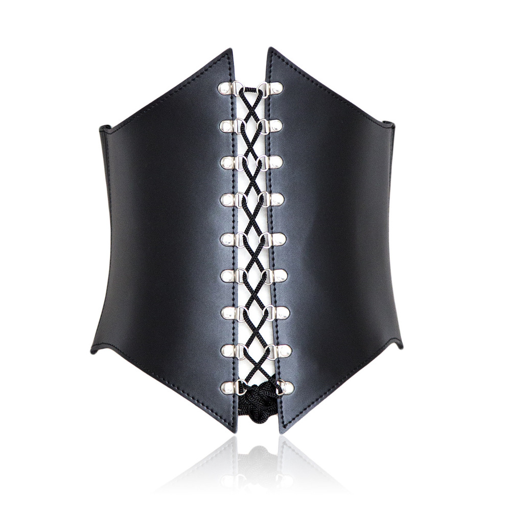 (image for) Leather Buckle Strap Waspie Corset