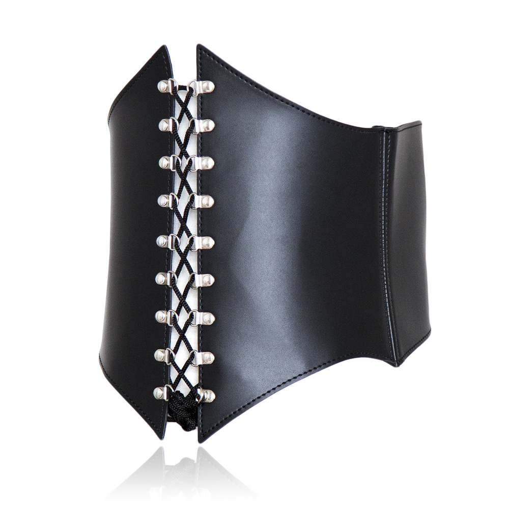 (image for) Leather Buckle Strap Waspie Corset