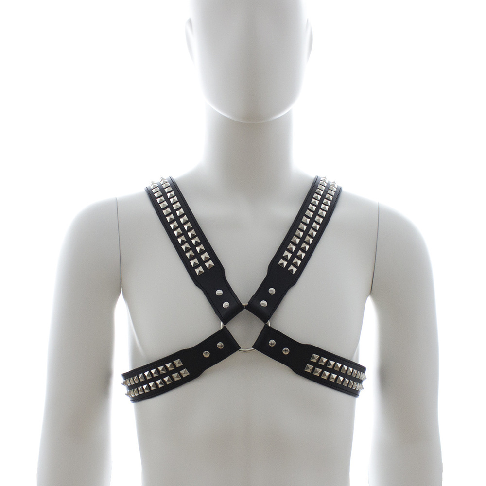 (image for) Harness With Two Rows O Shiny Pyramid Studs