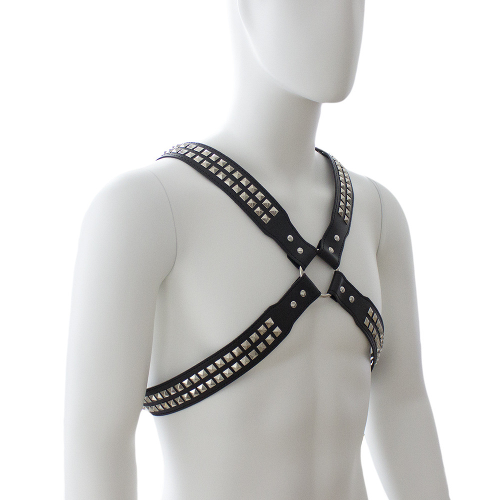 (image for) Harness With Two Rows O Shiny Pyramid Studs
