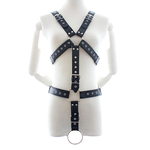 Leather Full Body Harness with Cock Ring