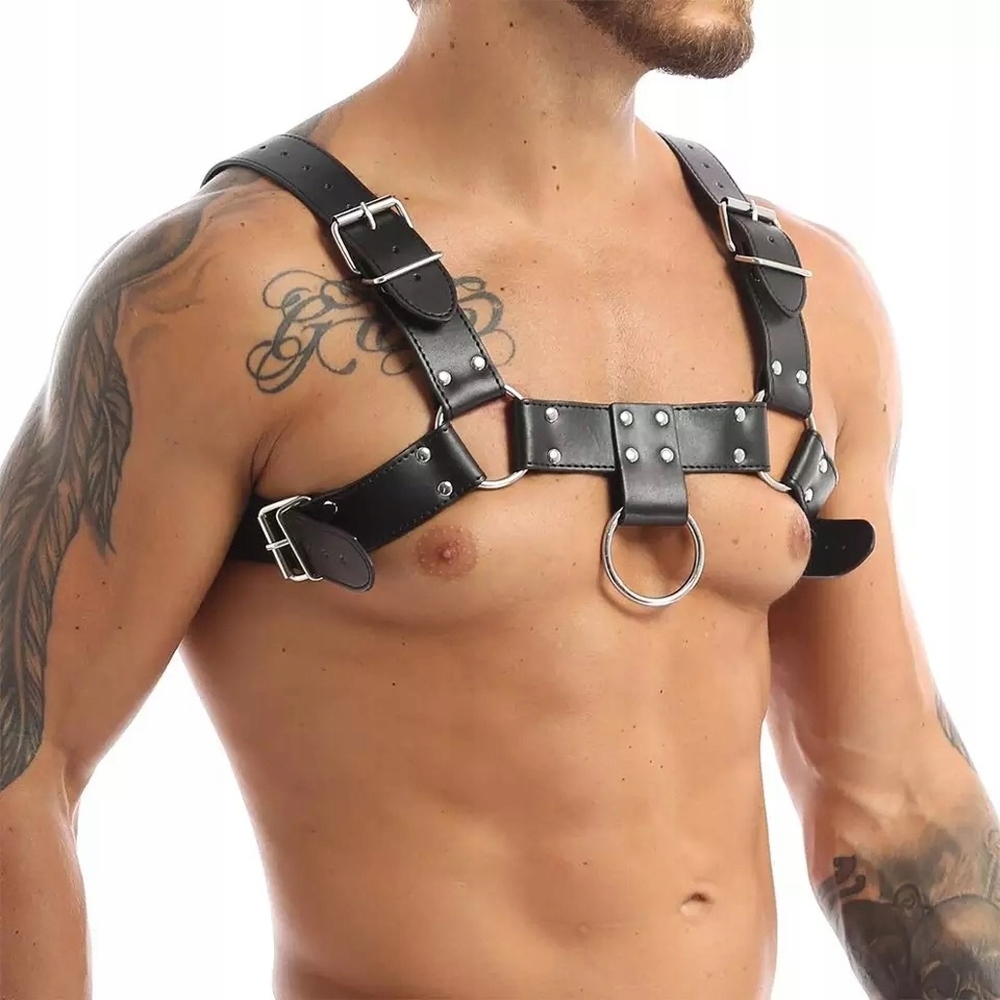 (image for) Leather Upper Body Male Harness
