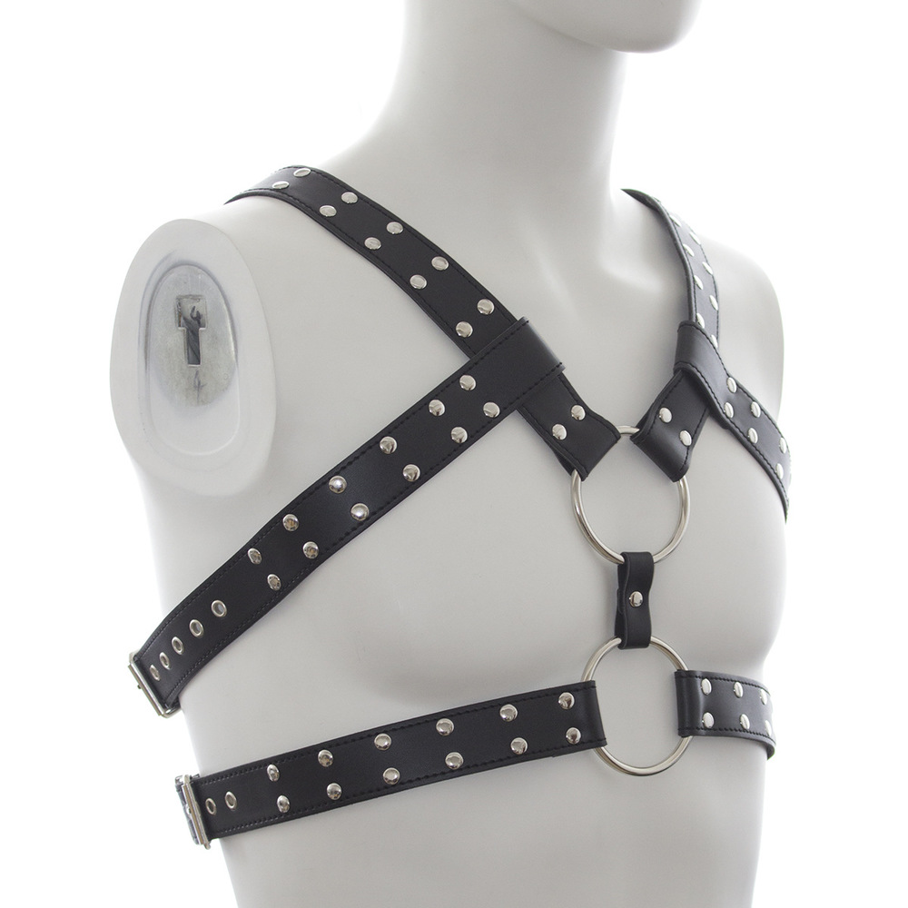 Men's Sexy Bondage Double Belt Chest Harness