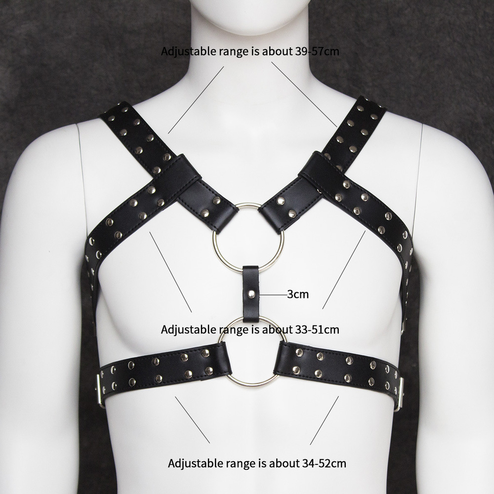 (image for) Men's Sexy Bondage Double Belt Chest Harness
