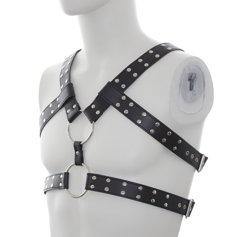 (image for) Men's Sexy Bondage Double Belt Chest Harness