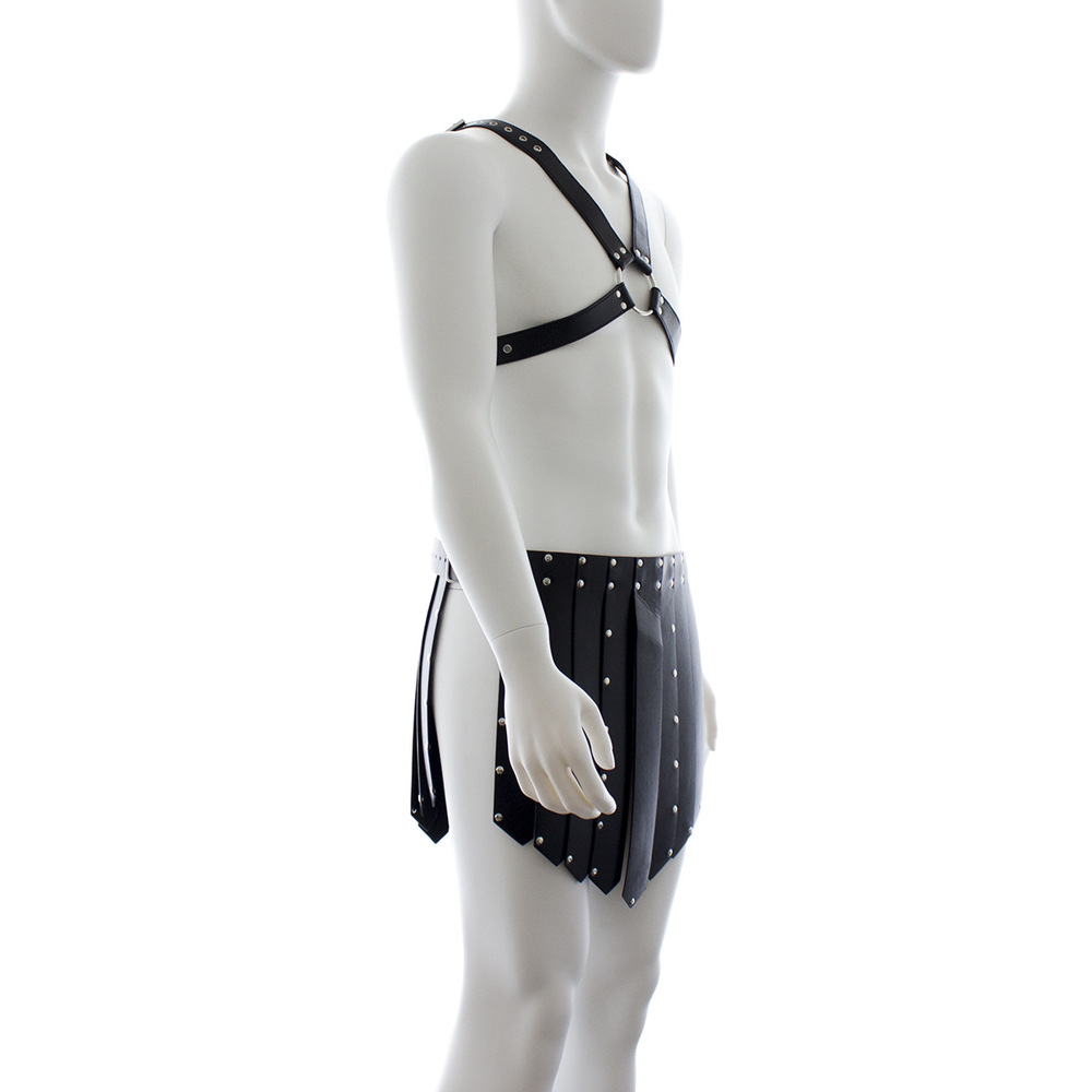 (image for) Men's Faux Leather Chest Shorts Bondage