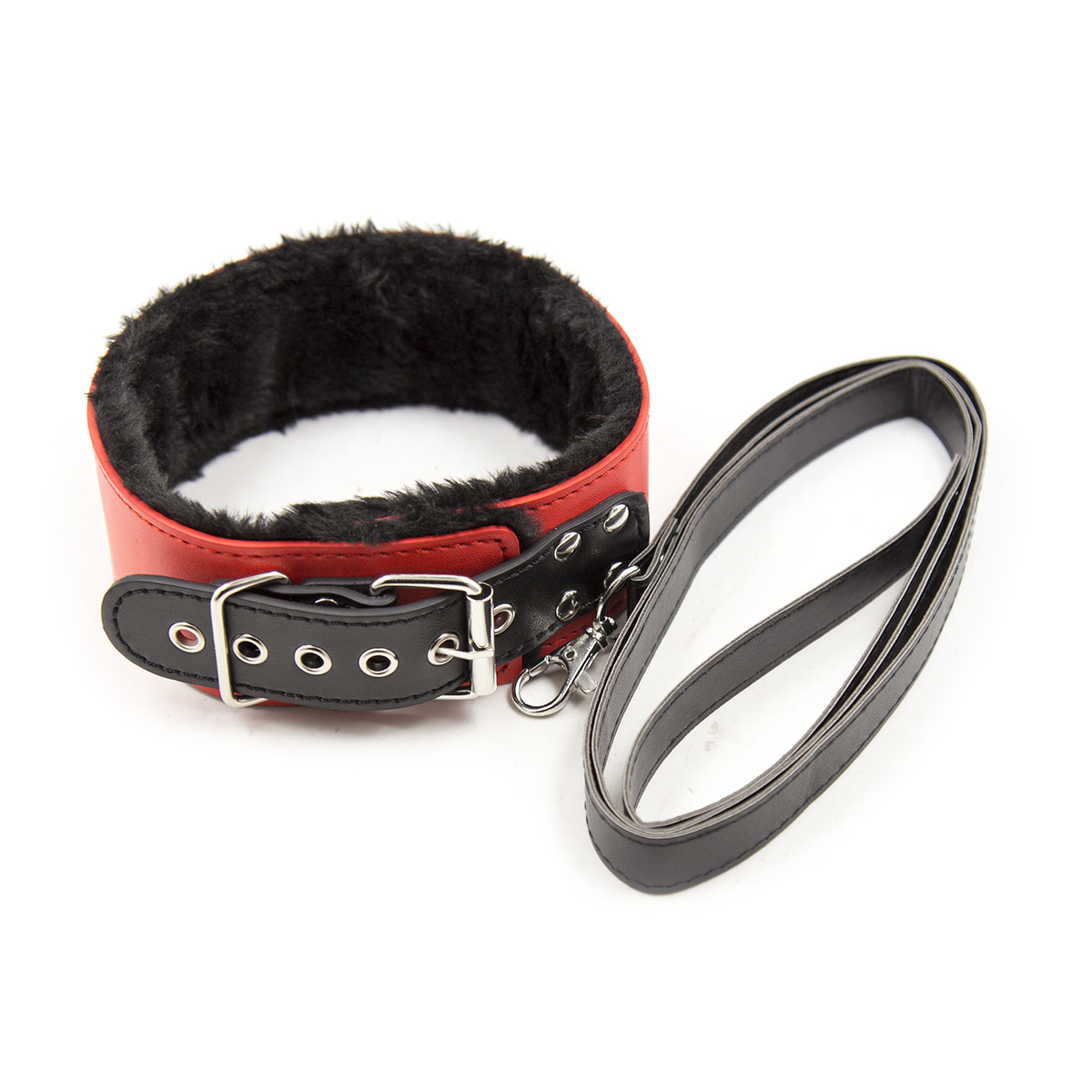 (image for) Black Red Bondage And Fetish Kit - 7 Pcs