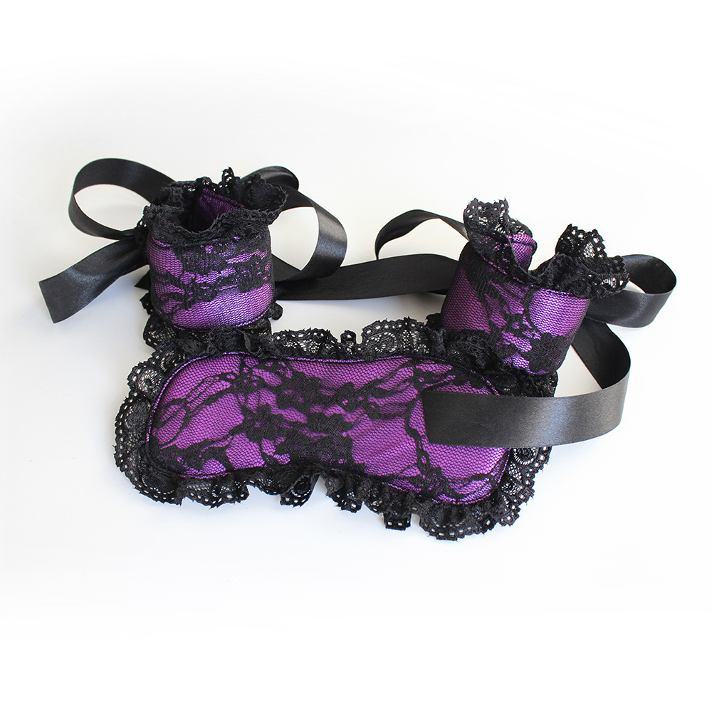 (image for) Lace Blindfold & Cuffs Fetish Play Kit - 2 Pcs