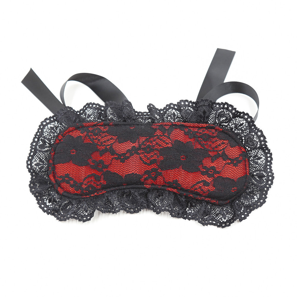 (image for) Lace Blindfold & Cuffs Fetish Play Kit - 2 Pcs