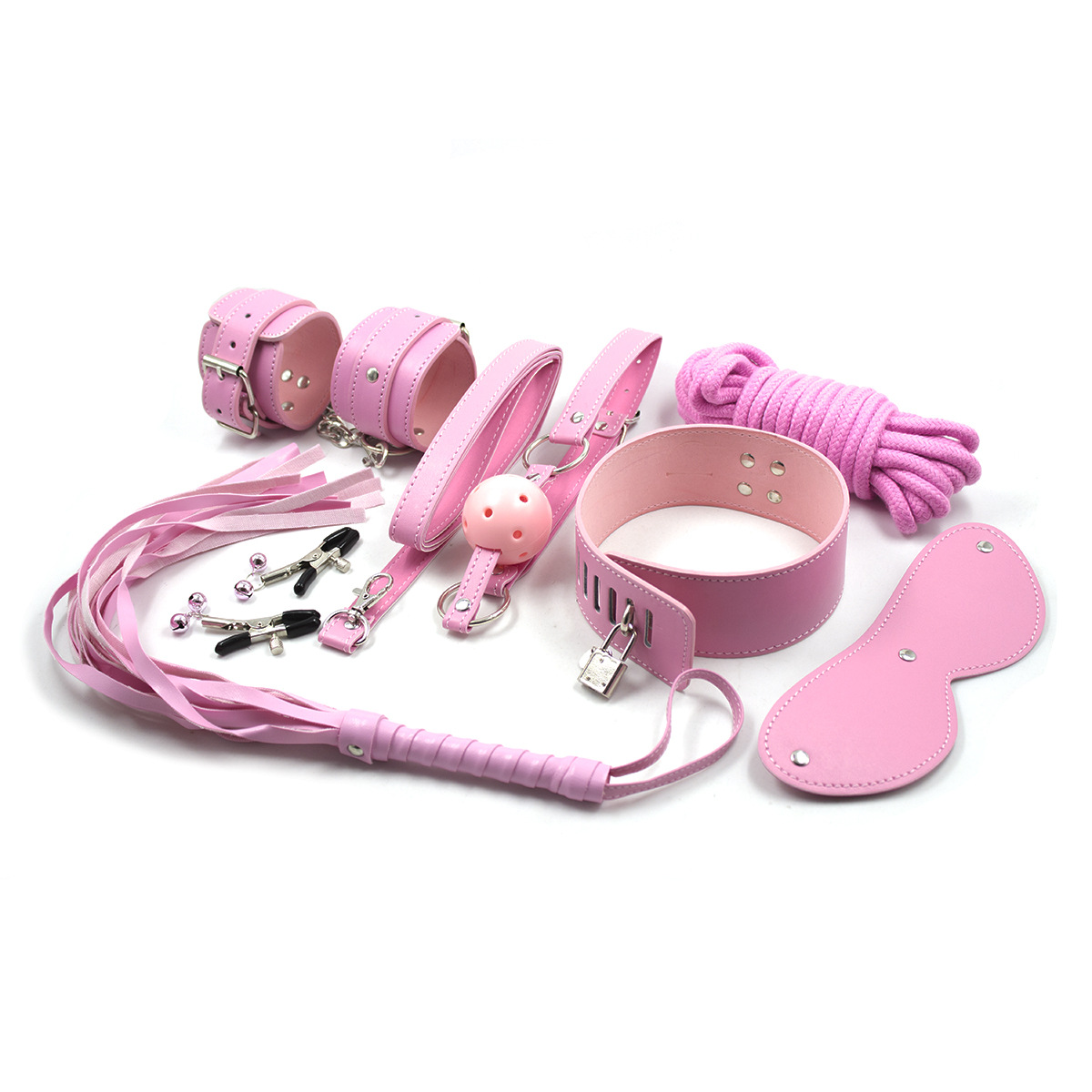 (image for) Lockable Fetish 7 Piece Bondage Teaser Kit
