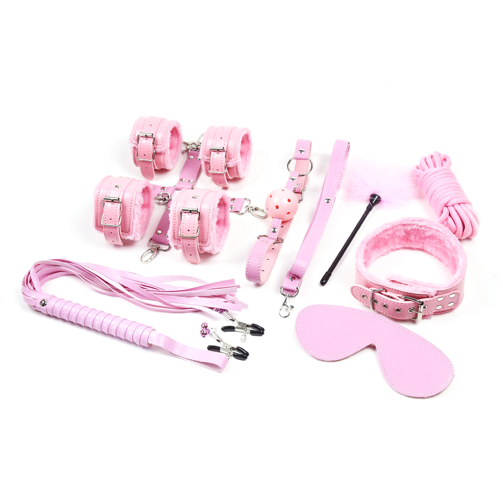 (image for) Hogtie Fur Lined Body Restraints Kit - 10 Pcs