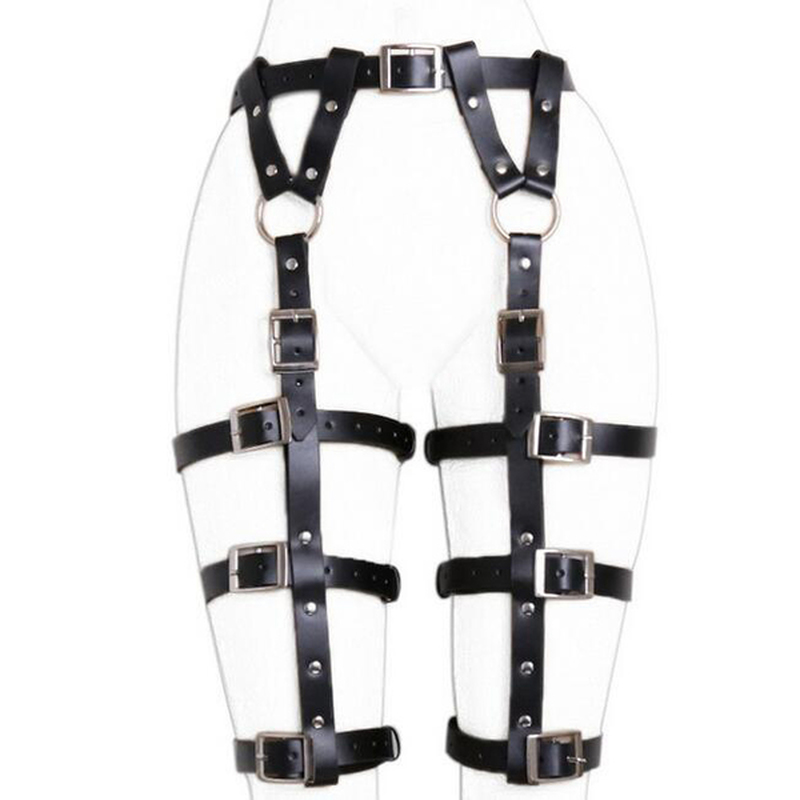 (image for) Women Punk Leather Harness Adjustable Garter Belt