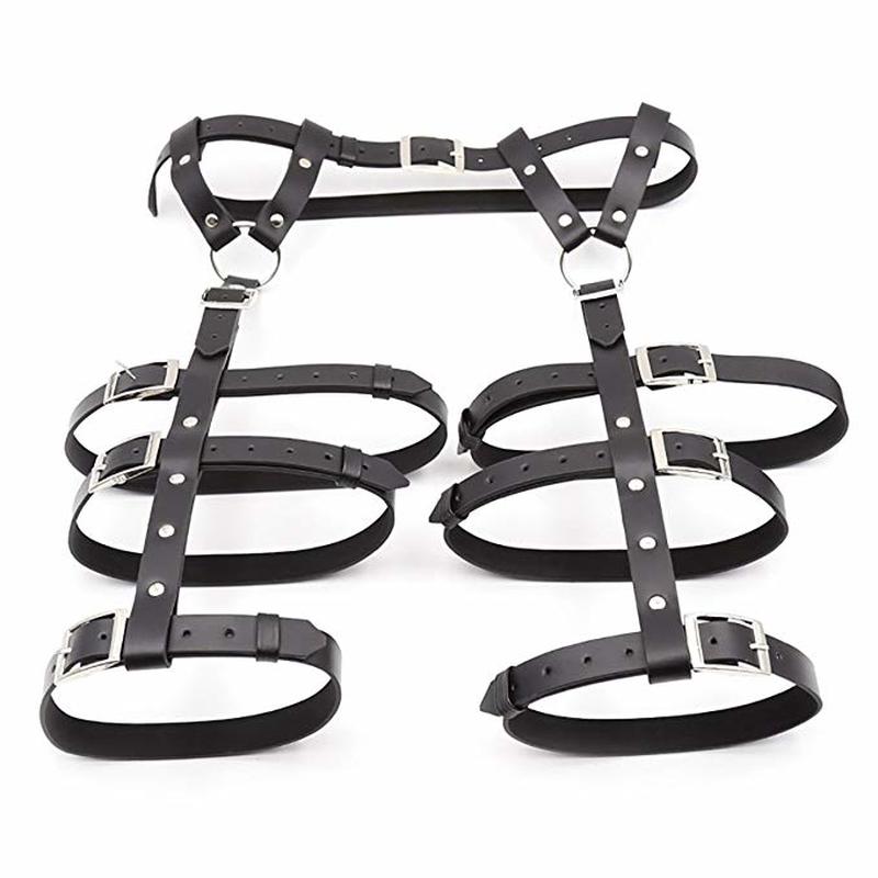 (image for) Women Punk Leather Harness Adjustable Garter Belt