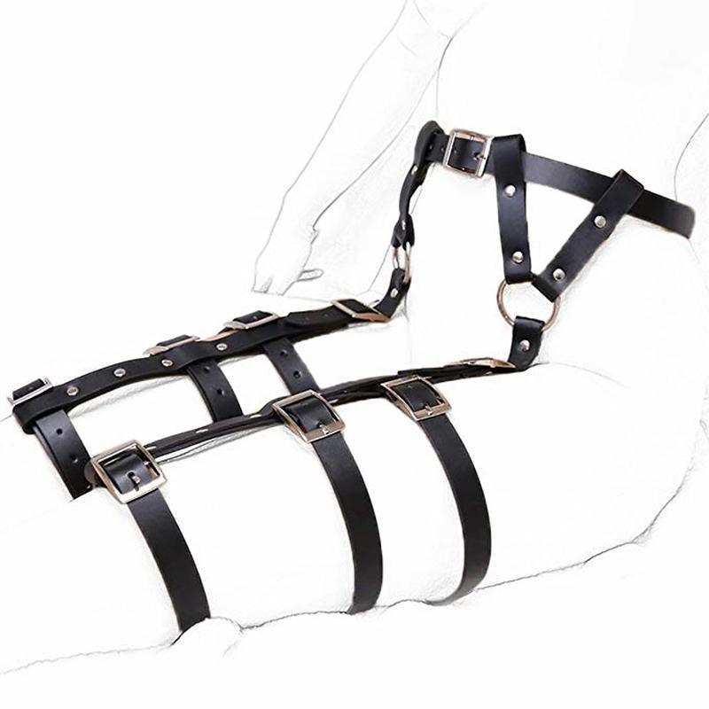 (image for) Women Punk Leather Harness Adjustable Garter Belt