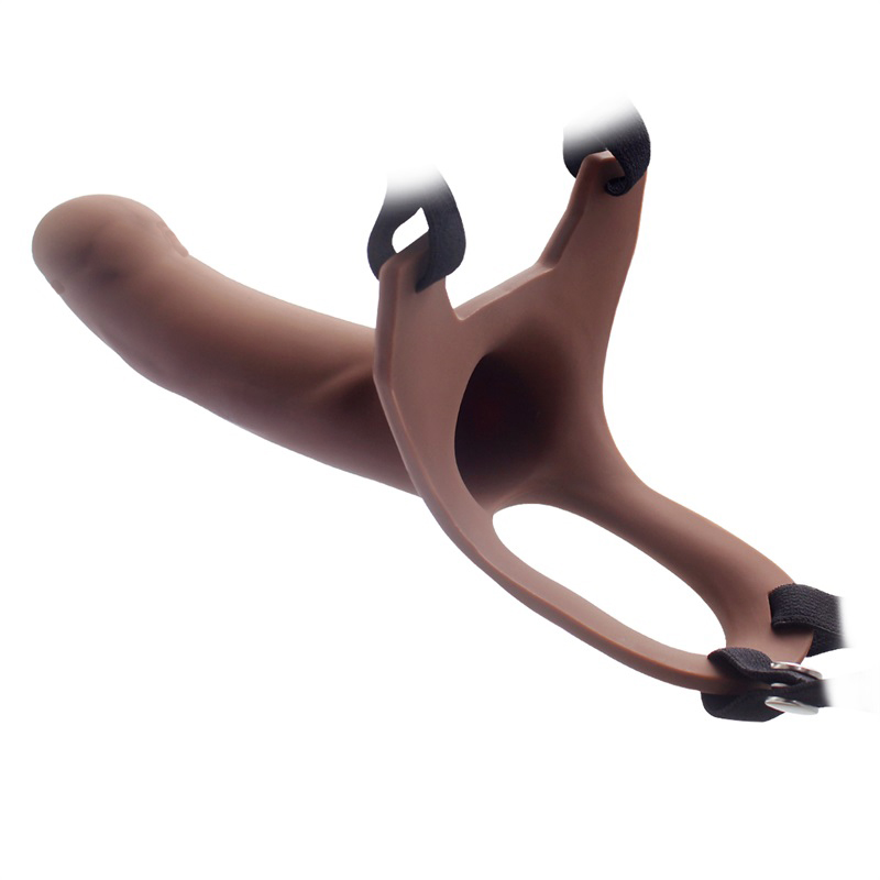 (image for) Hollow Strap-on Silicone Curved Dong