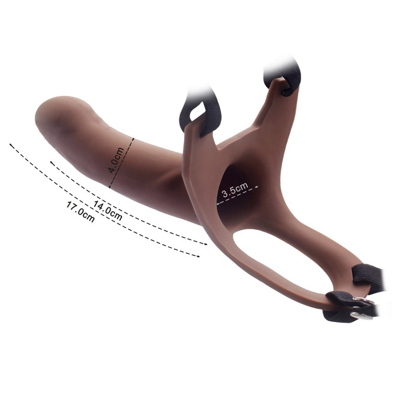 (image for) Hollow Strap-on Silicone Curved Dong