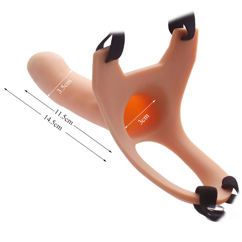 (image for) Hollow Strap-on Silicone Curved Dong