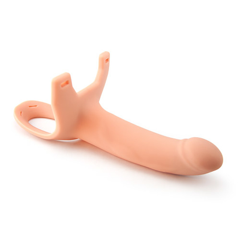 (image for) Hollow Strap-on Silicone Curved Dong