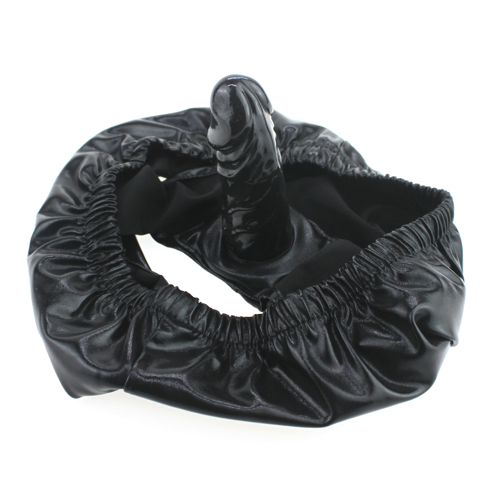 (image for) Faux Leather Latex Masturbation Penis Panties