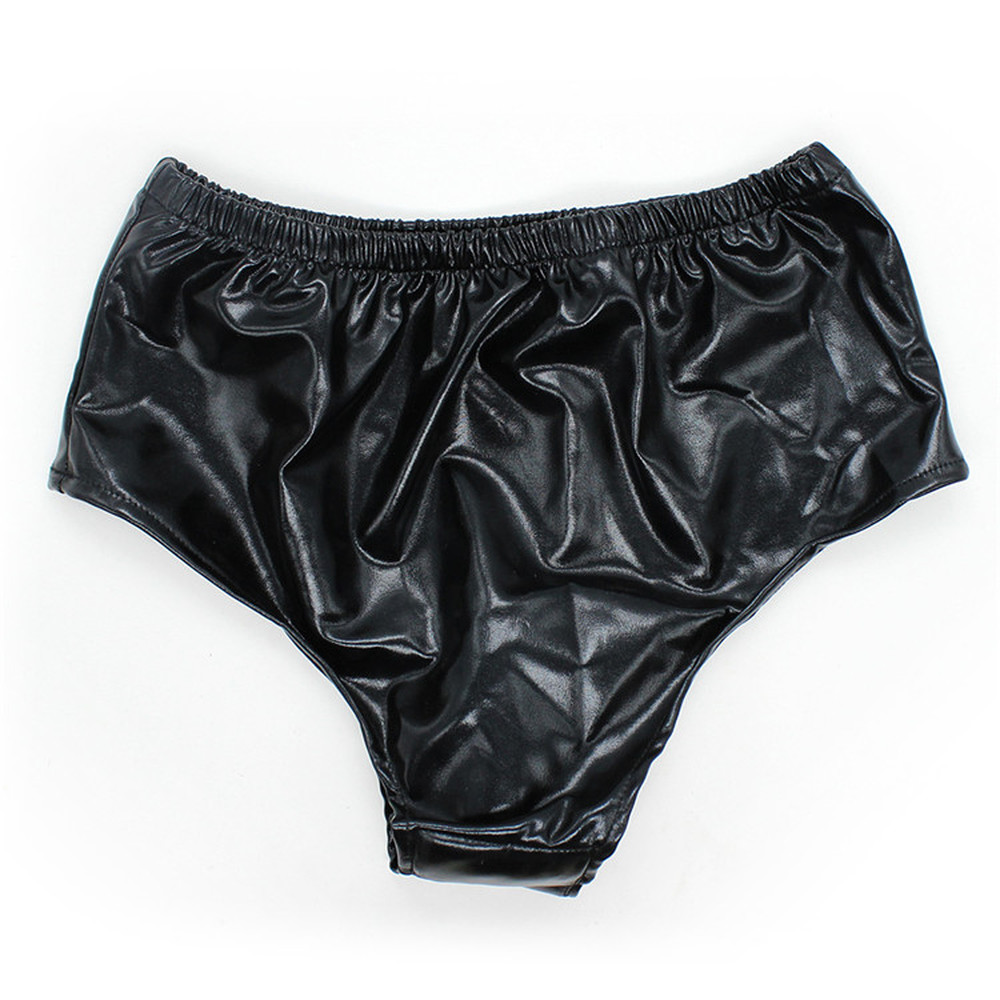 (image for) Faux Leather Latex Masturbation Penis Panties